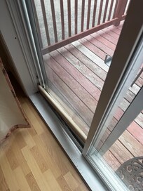Back door locking mechanism is missing so this was how we secured the property
