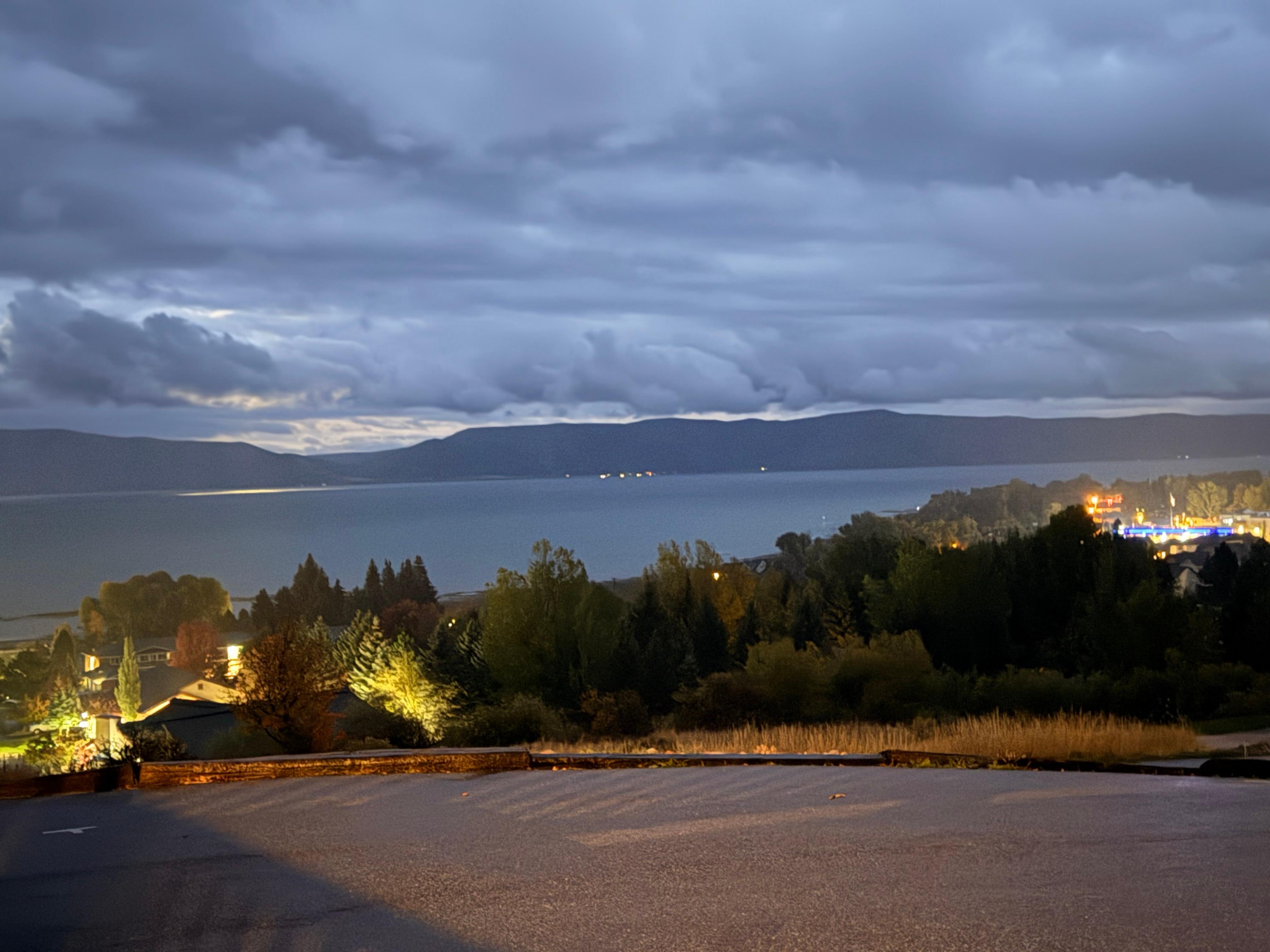 Lake from property at night 