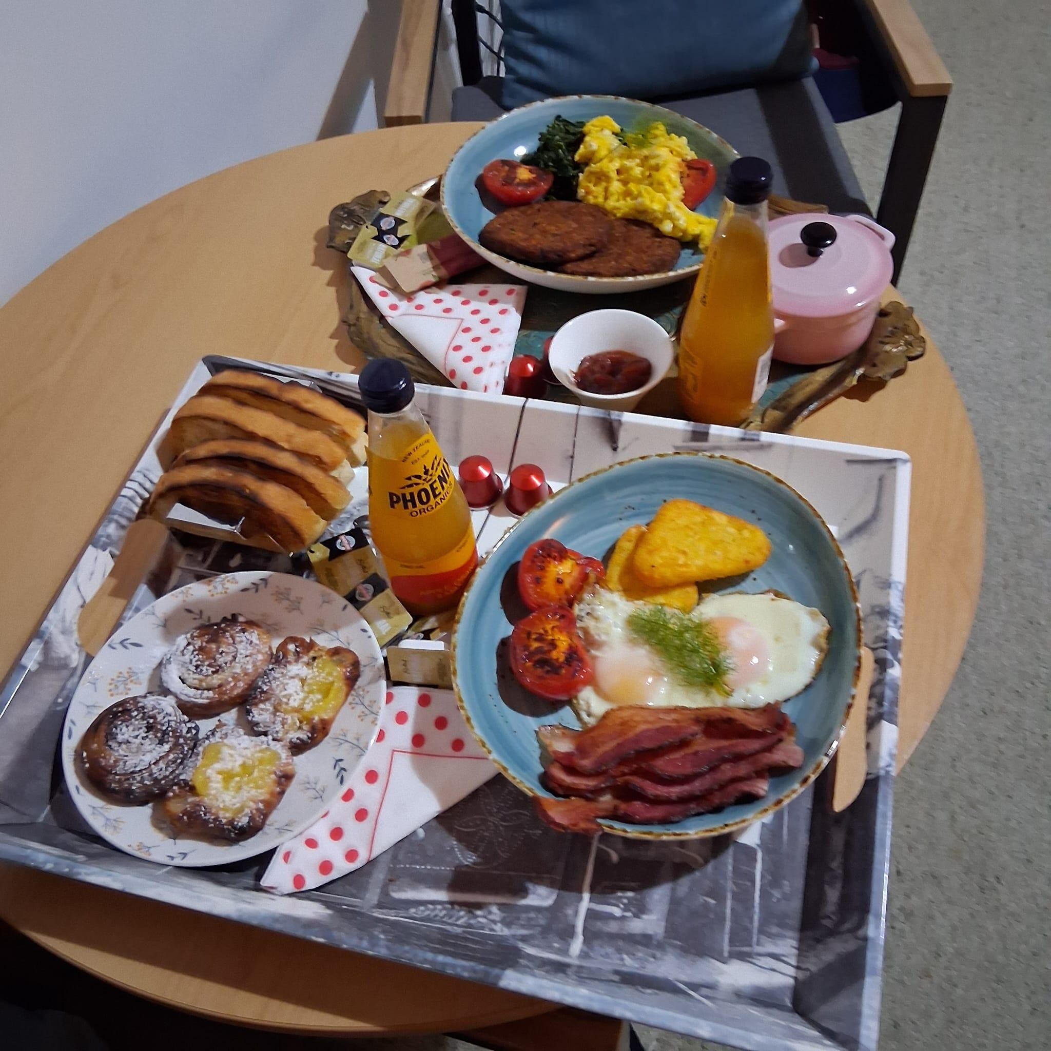 Breakfast for two.
