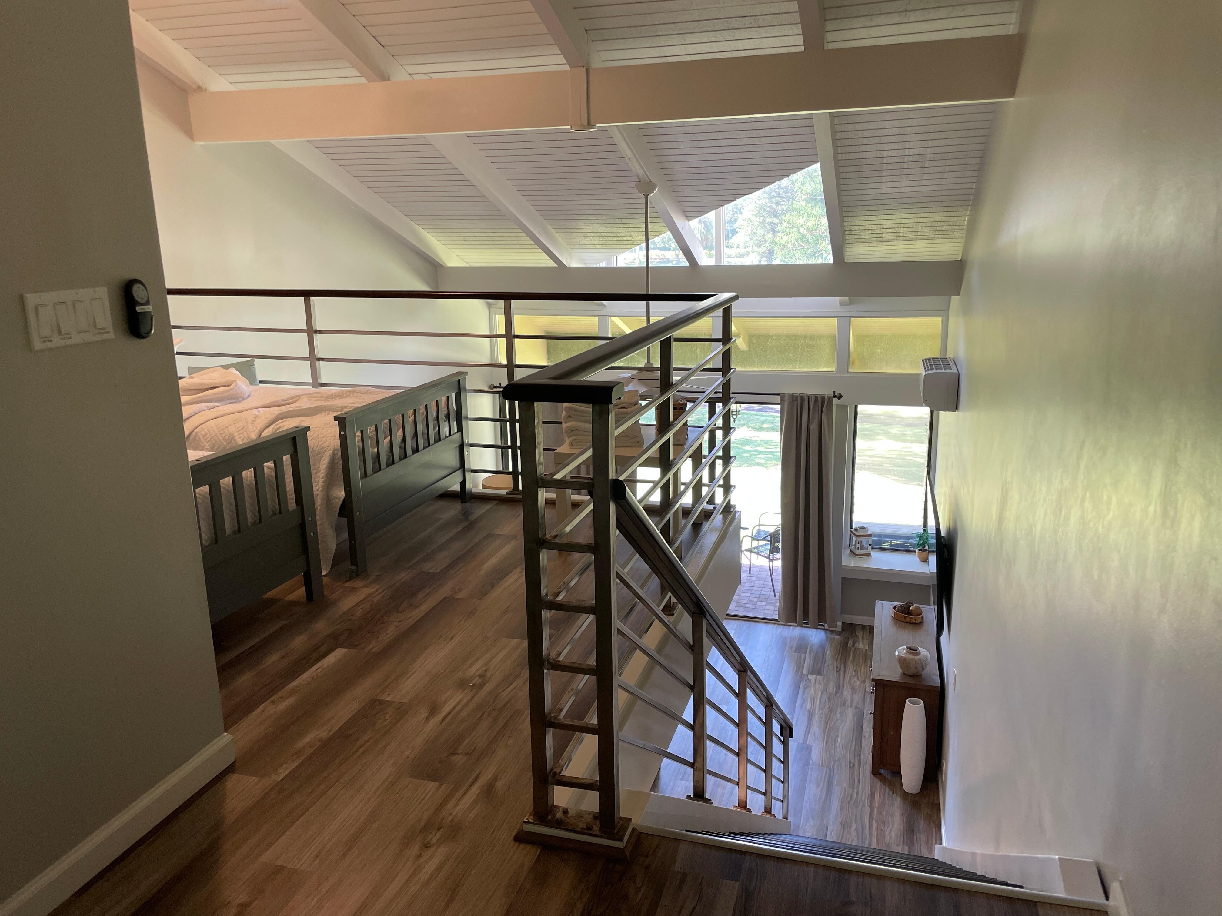 View of double twin area from upstairs bedroom suite