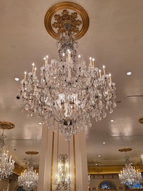 Chandeliers at Customer Service.