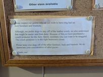 Added rules regarding pets, which was not in the listing upon the date of our booking