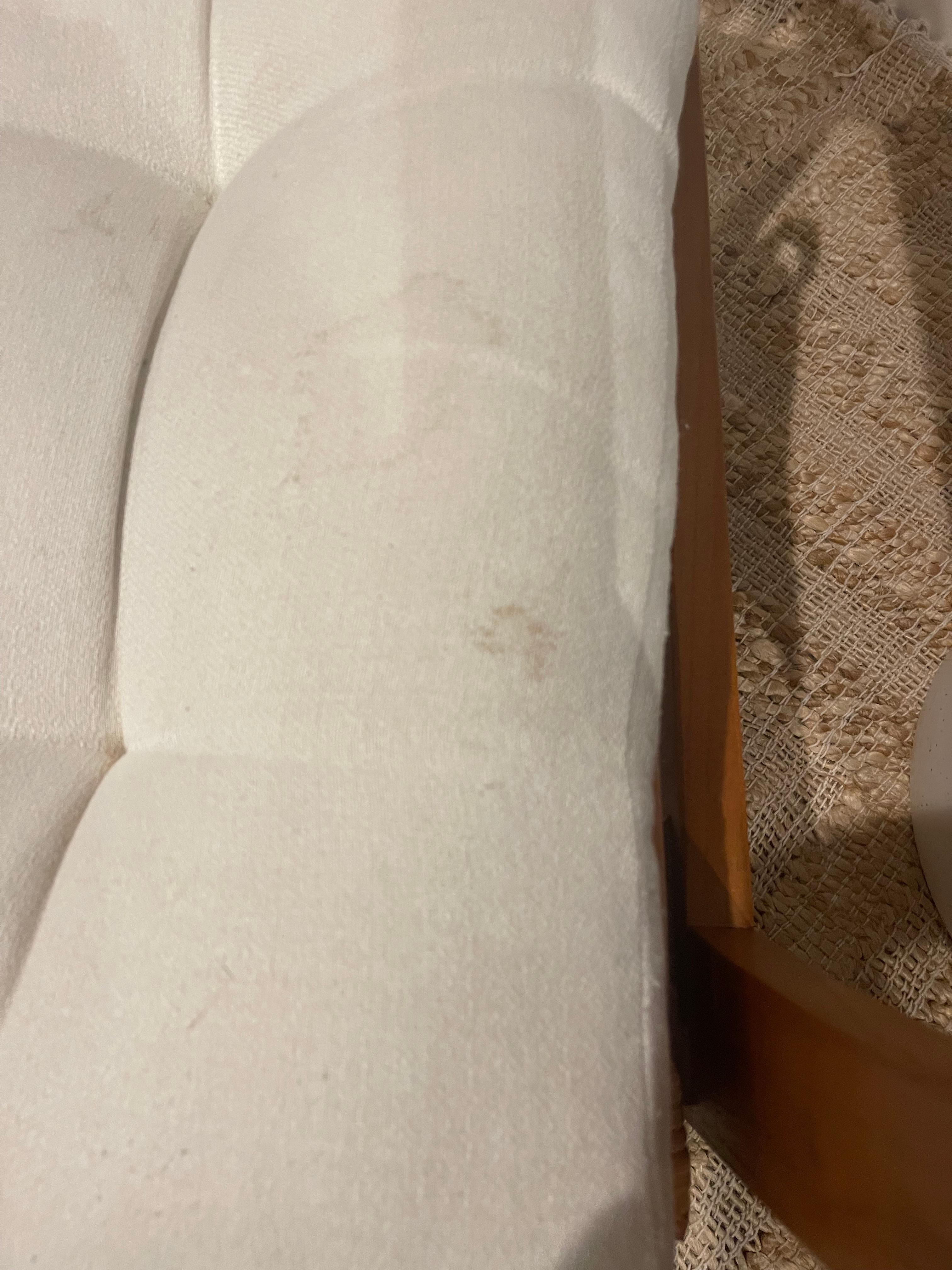 Stained cushions on the chairs inside