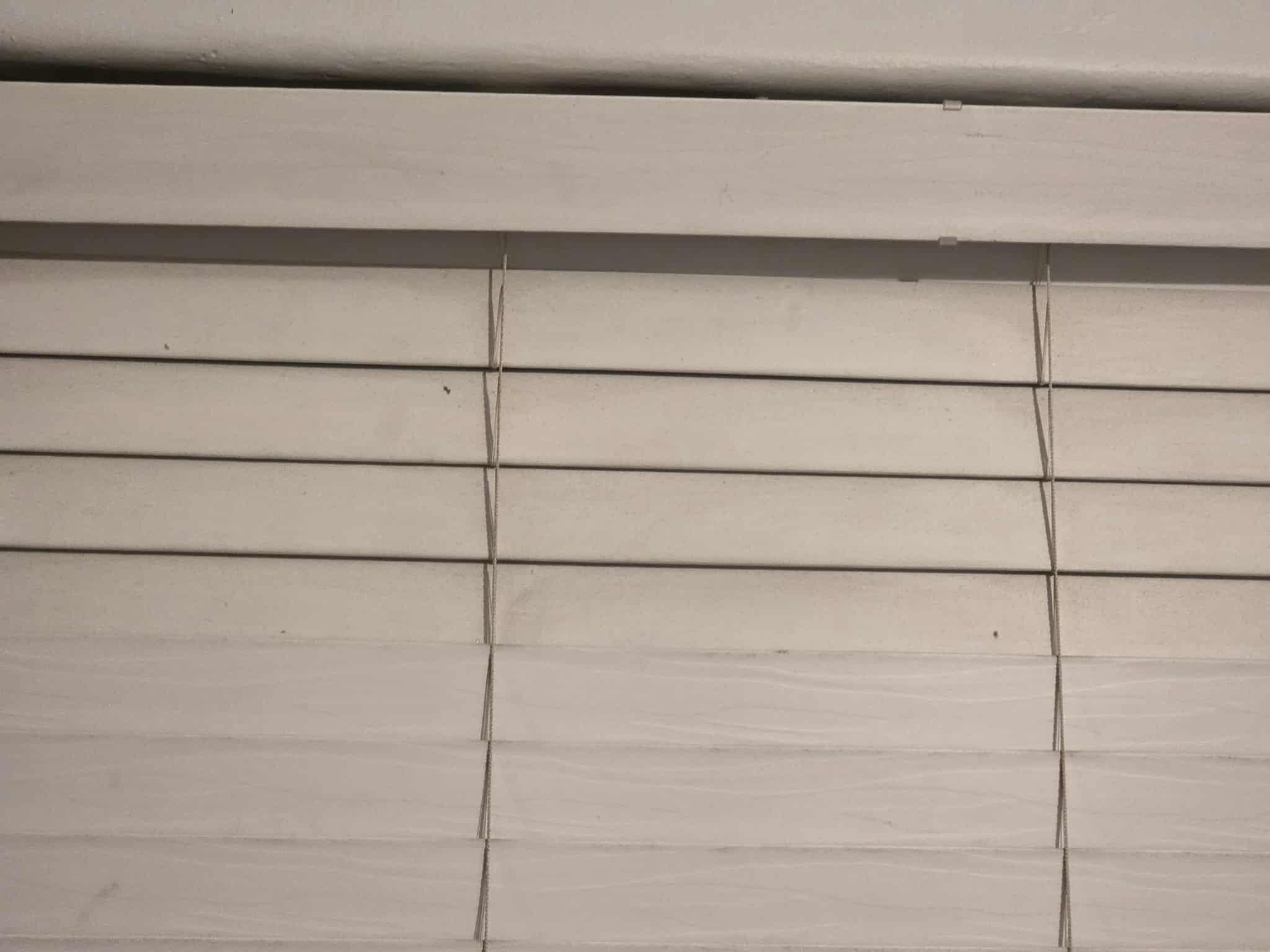 Dusty blinds.