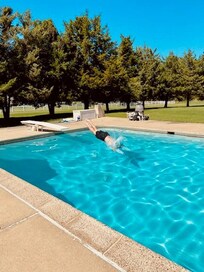 Enjoying the pool.