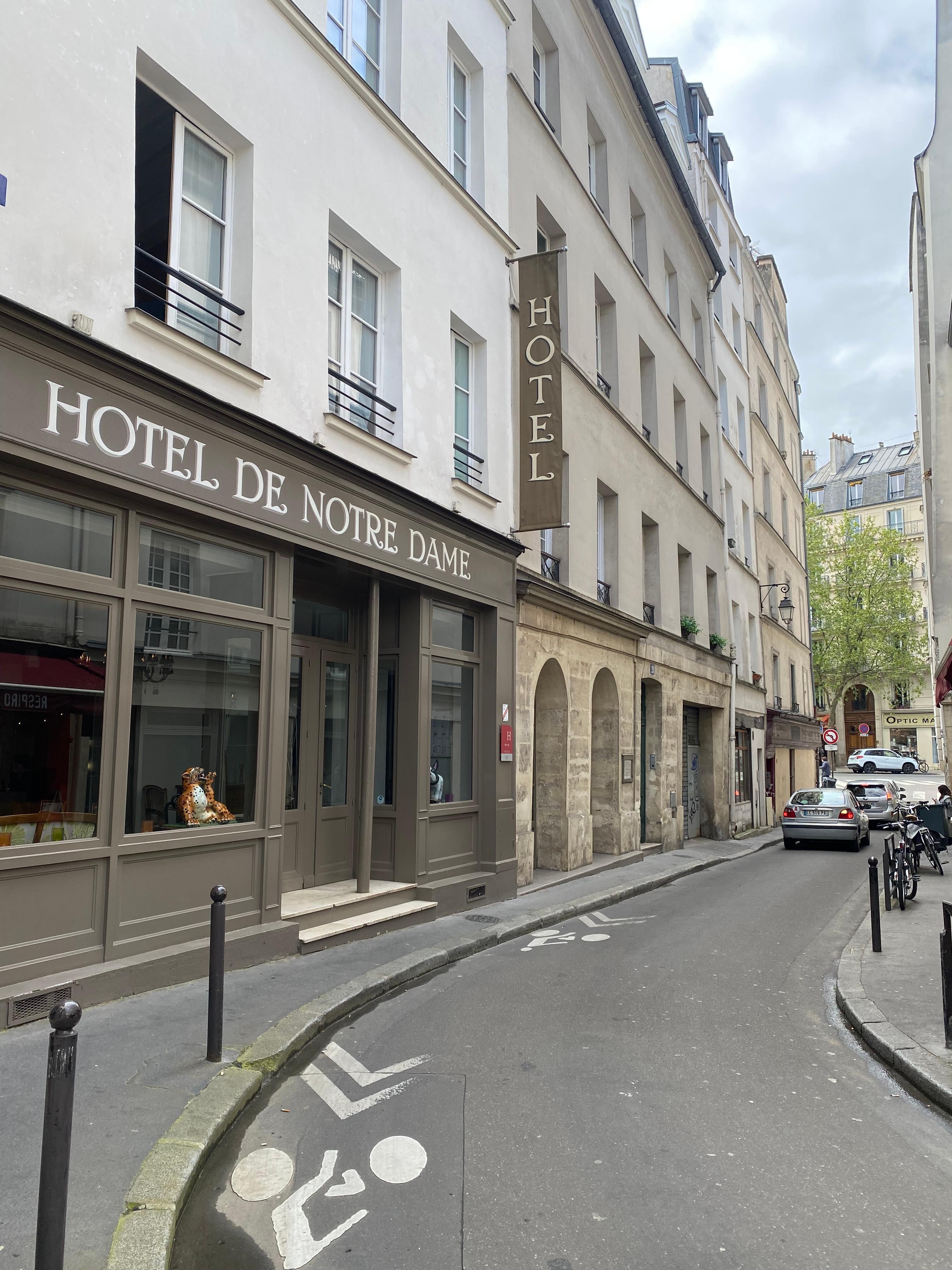 Hotel entrance on Rue Maitre Albert