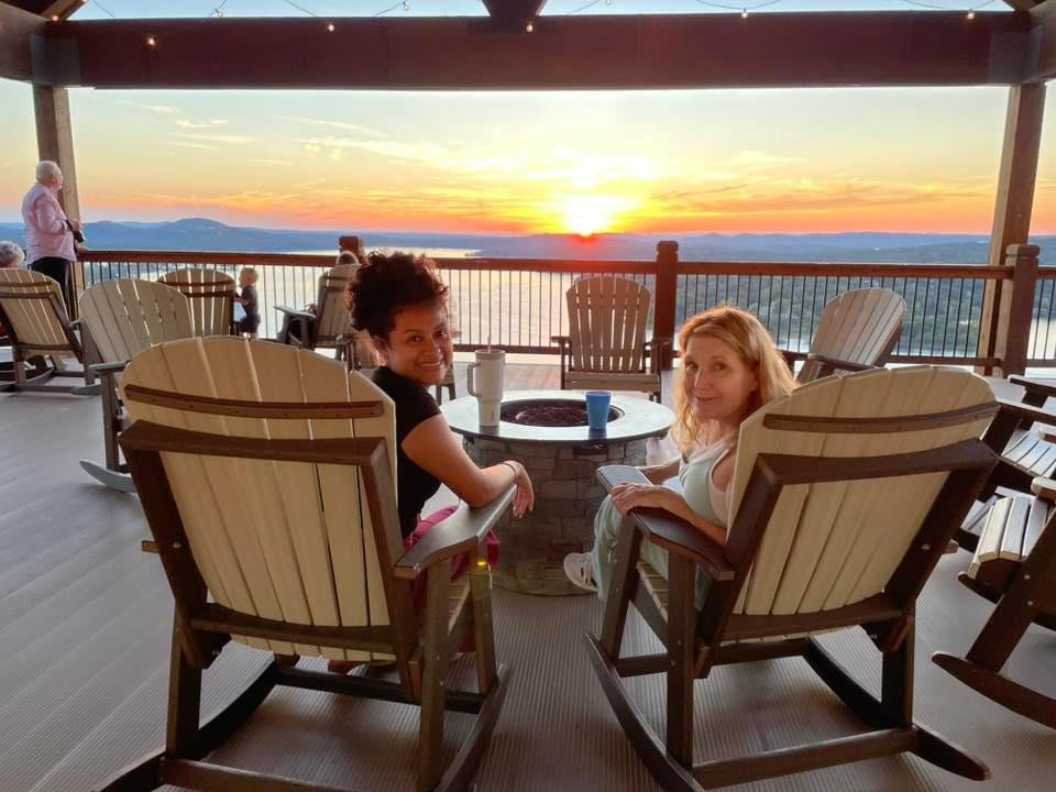 Family isn't always by blood but my life experiences and love.Our view from the back porch.