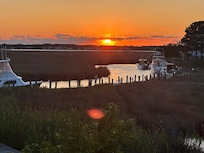 View from the porch of my son fishing!