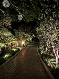 The walk at night to our villa