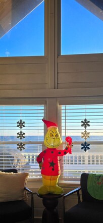 We brought a few of our own decorations for the upstairs living room & downstairs living area.