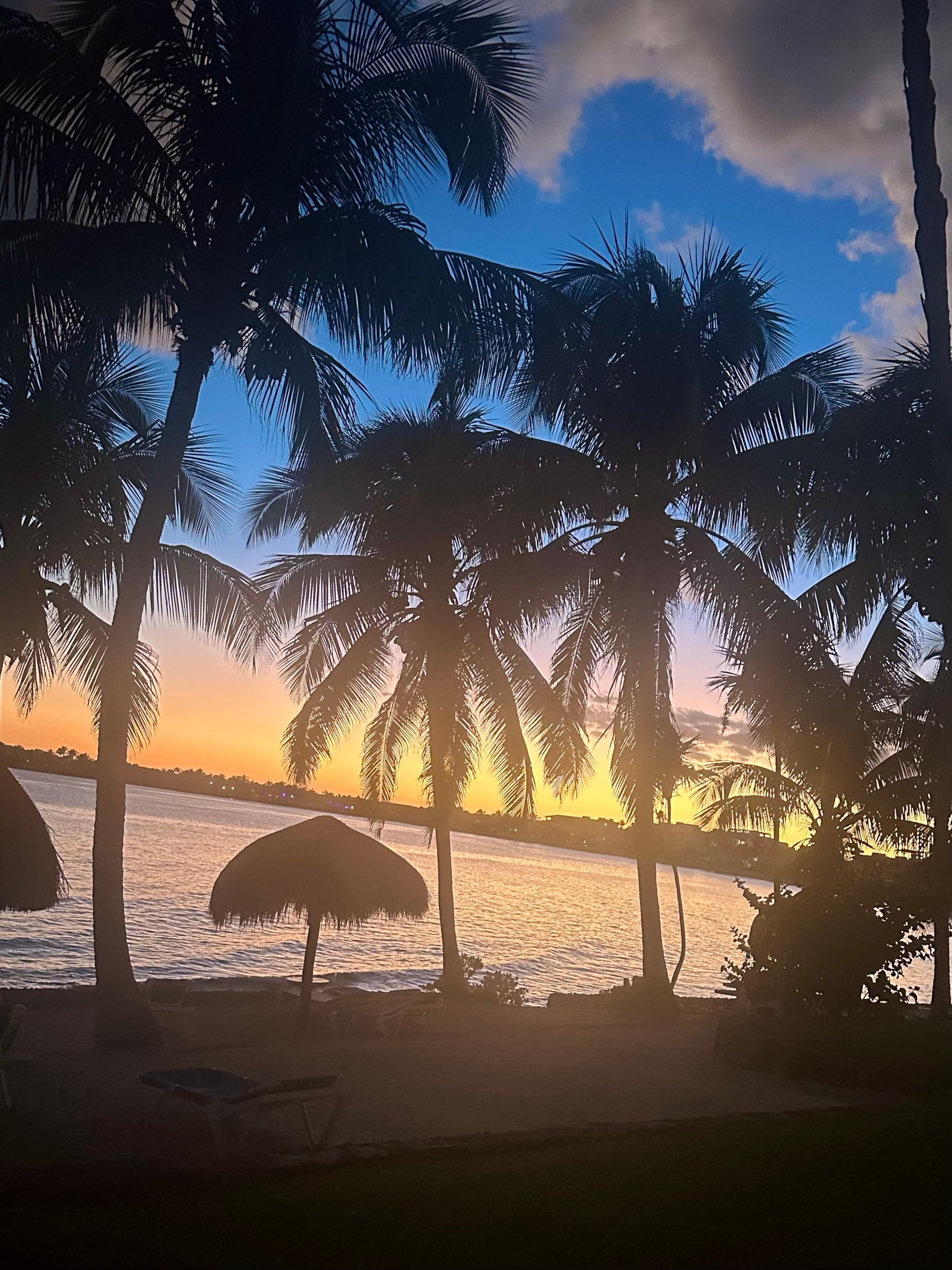 View from portch at sunset
