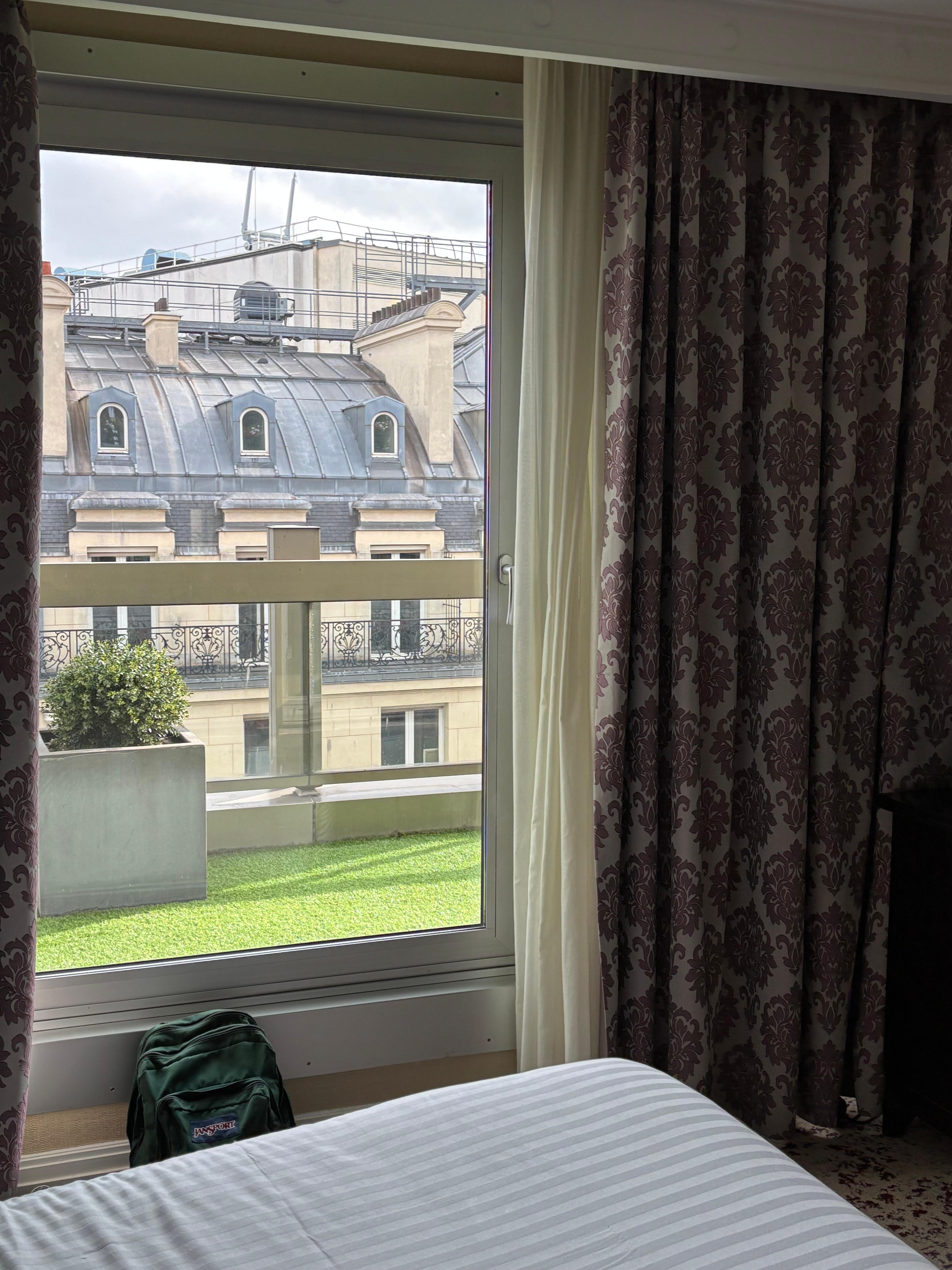 Balcony view. Open doors if you don't mind the cigarette smell!