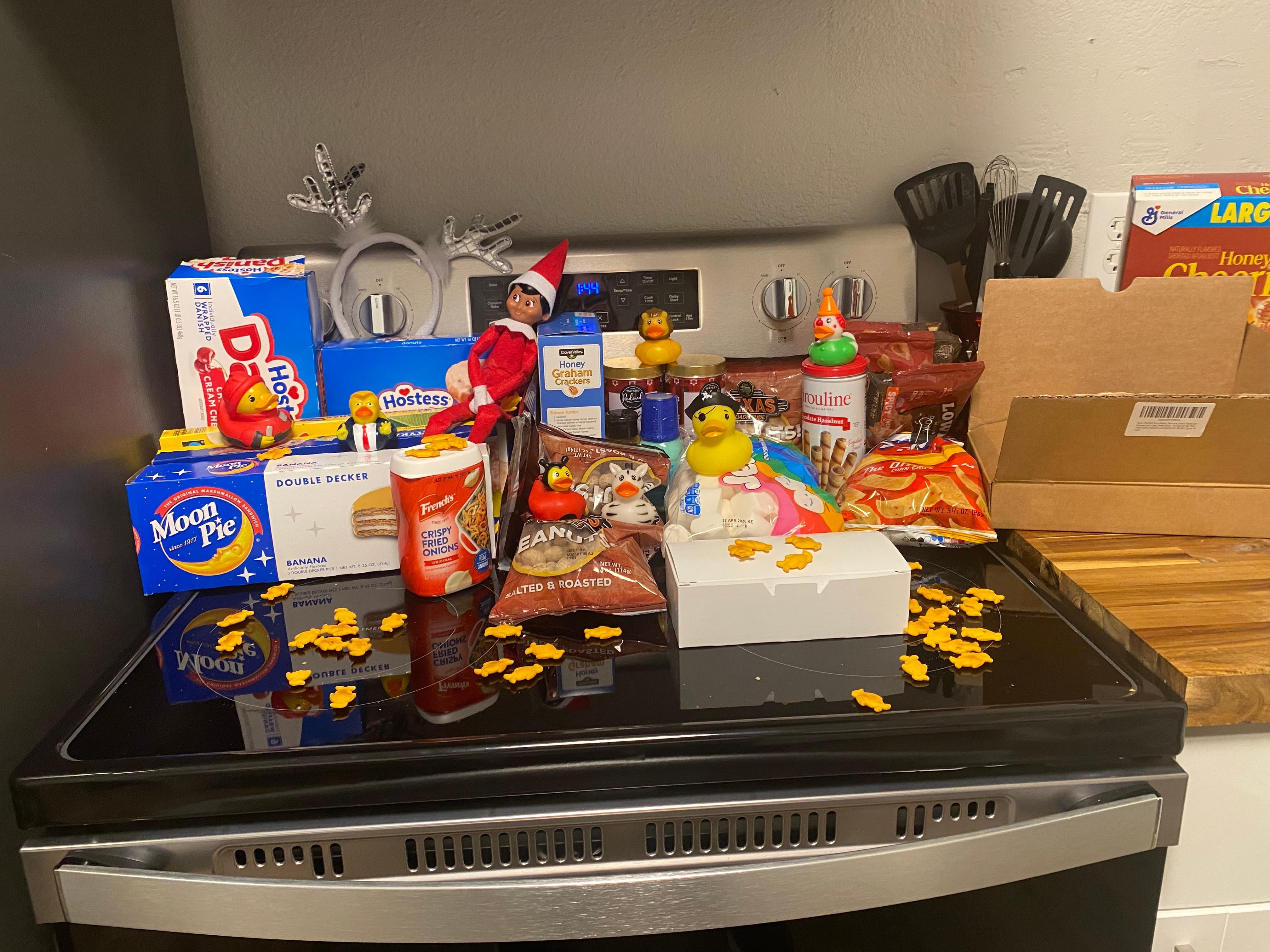 Party while we left to go eat super