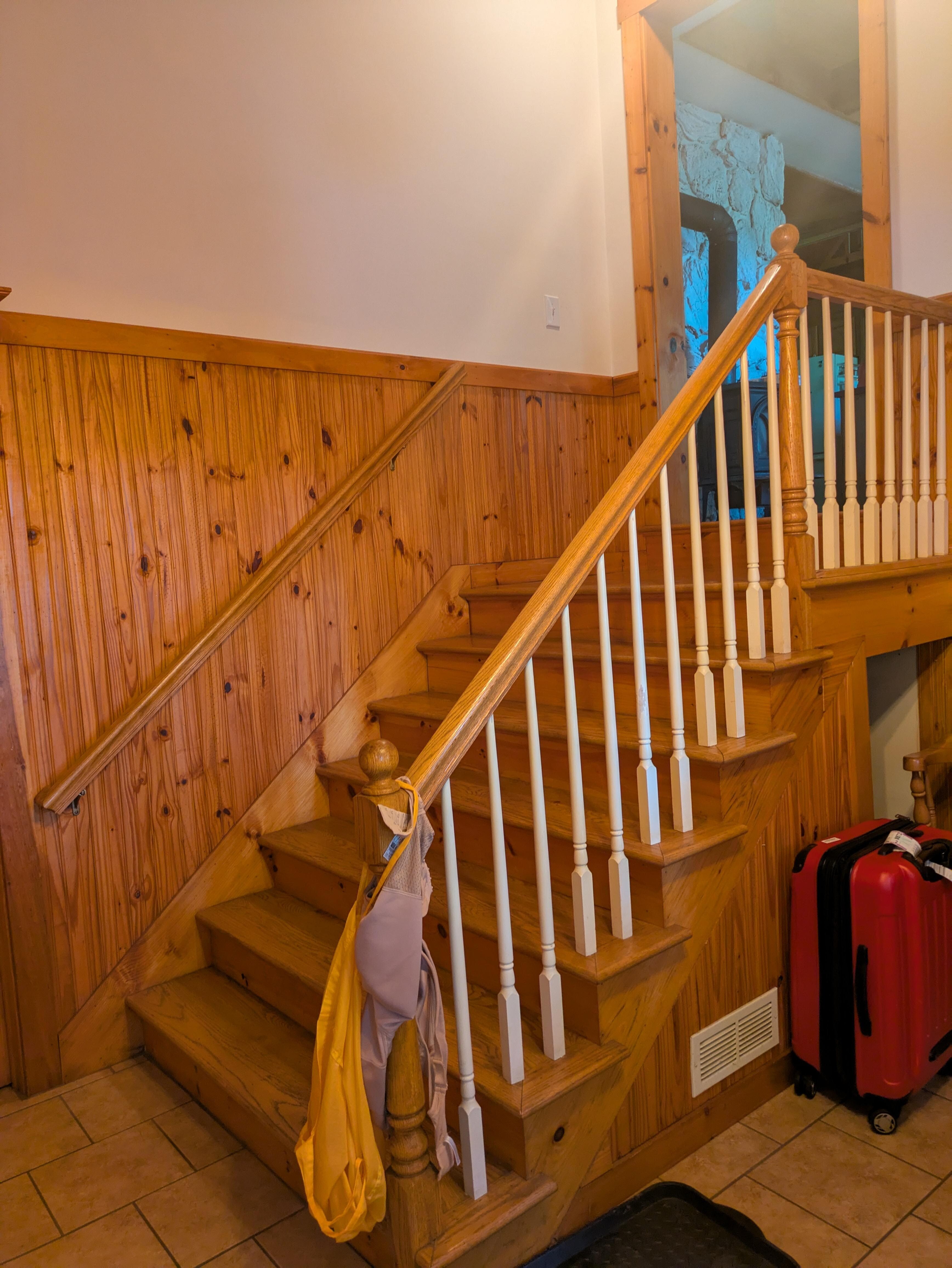 stairs to get onto the main floor