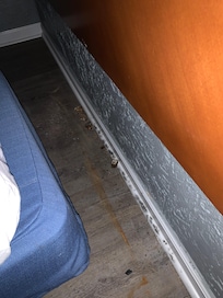 Behind the bed
