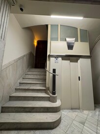 Entrance is a bit uncommon but it makes sense since it was a house in the past.