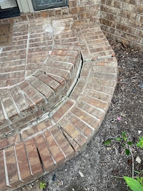 Front door brick steps