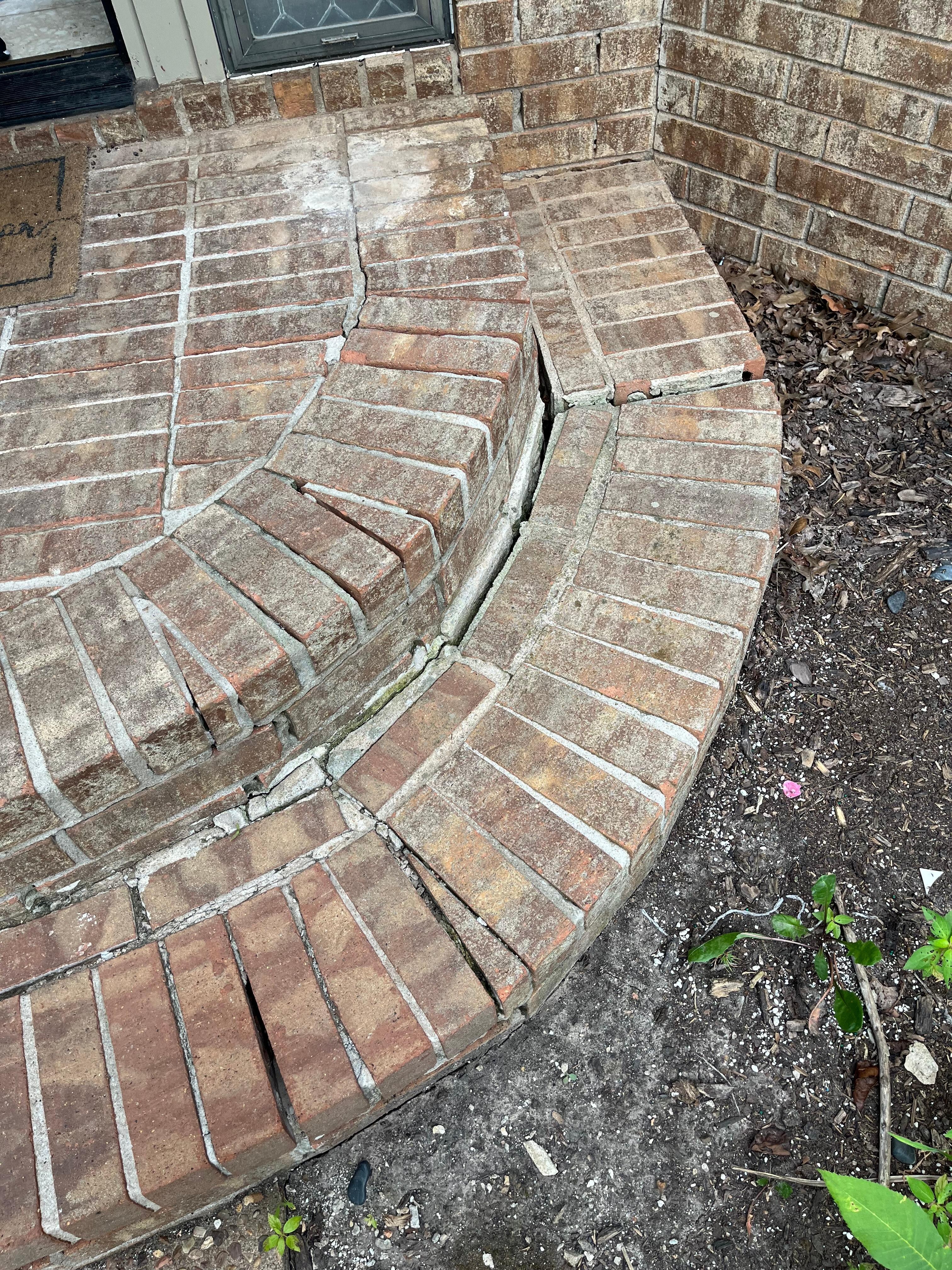 Front door brick steps