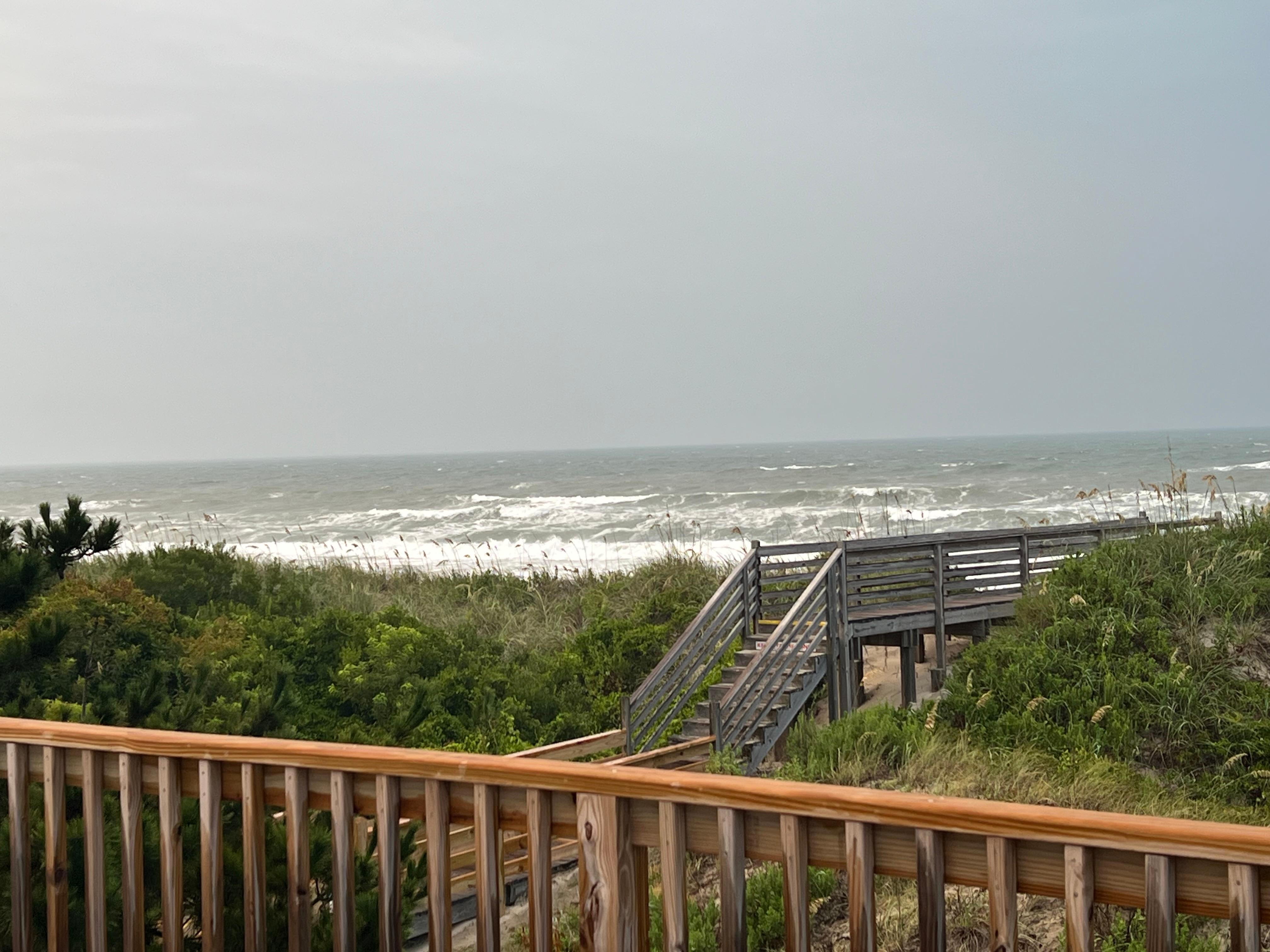 View from deck with beach access