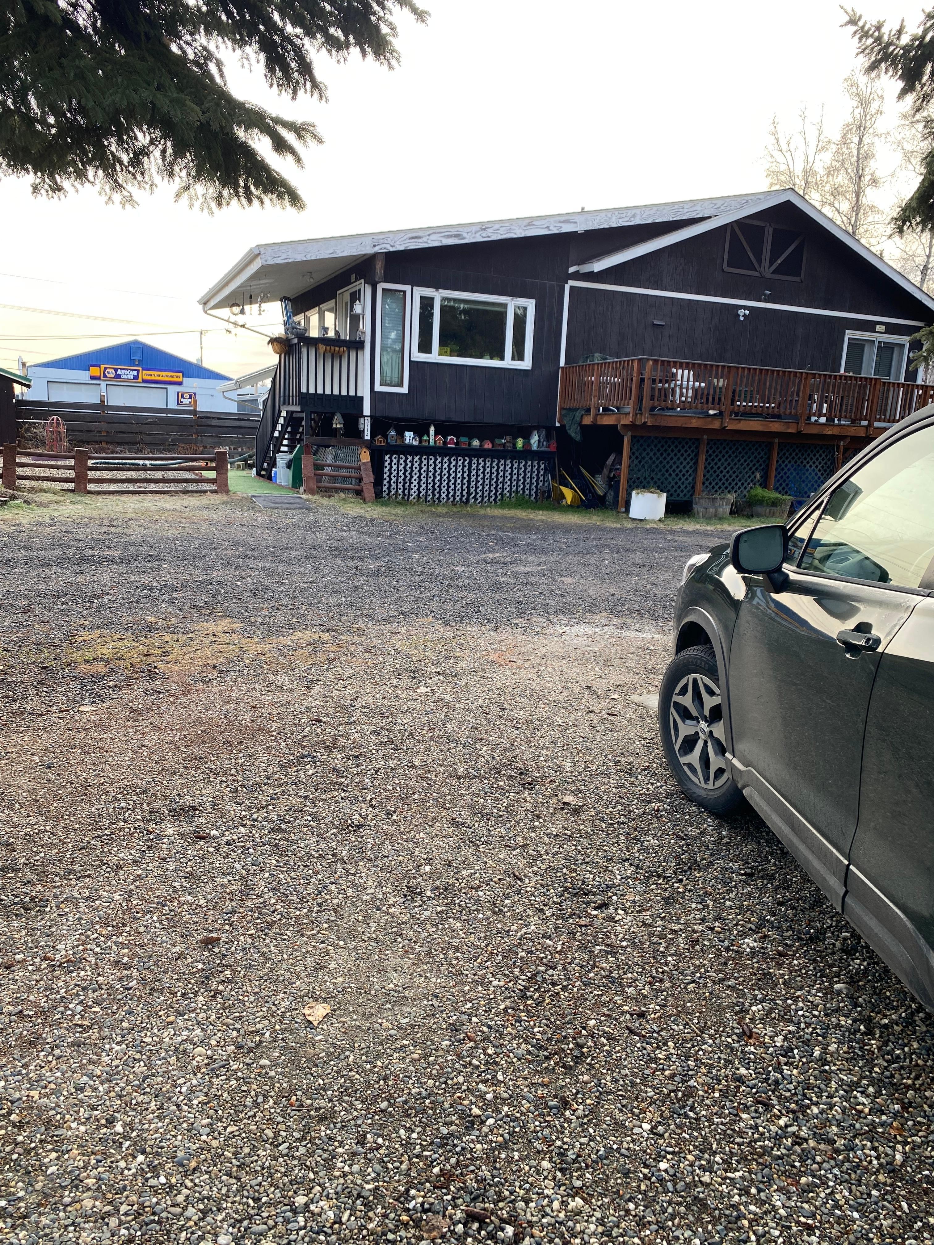 Room entrance was on the back left, downstairs 