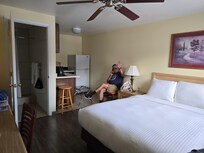 Kitchen is a plus. Bathroom is a good size.
