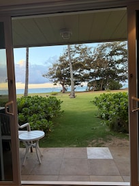 Beautiful panoramic view out our sliding glass doors.