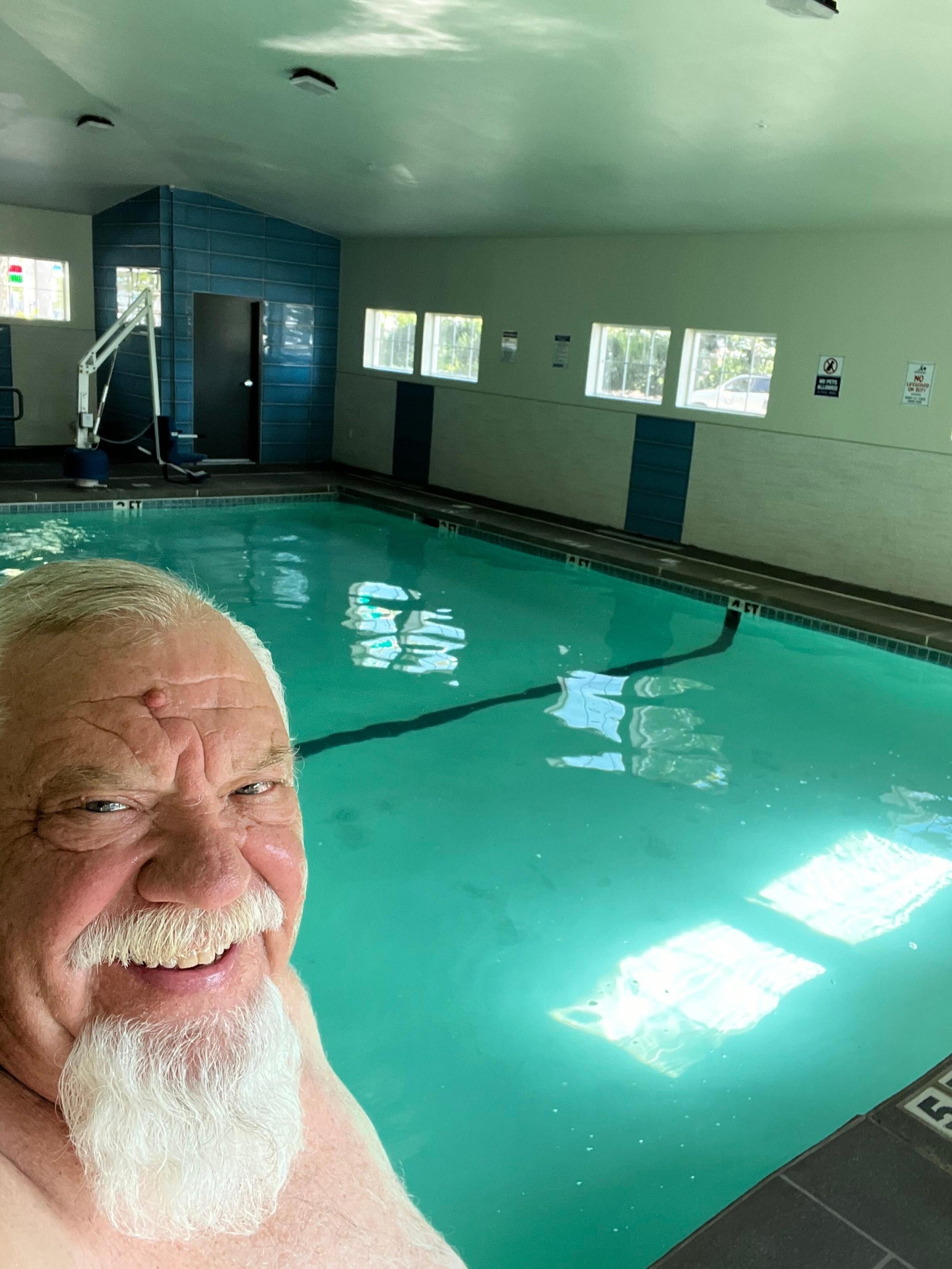 Enjoying the pool. 