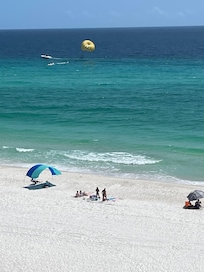 This picture is taken from our balcony. Not crowded at all just fabulous!!