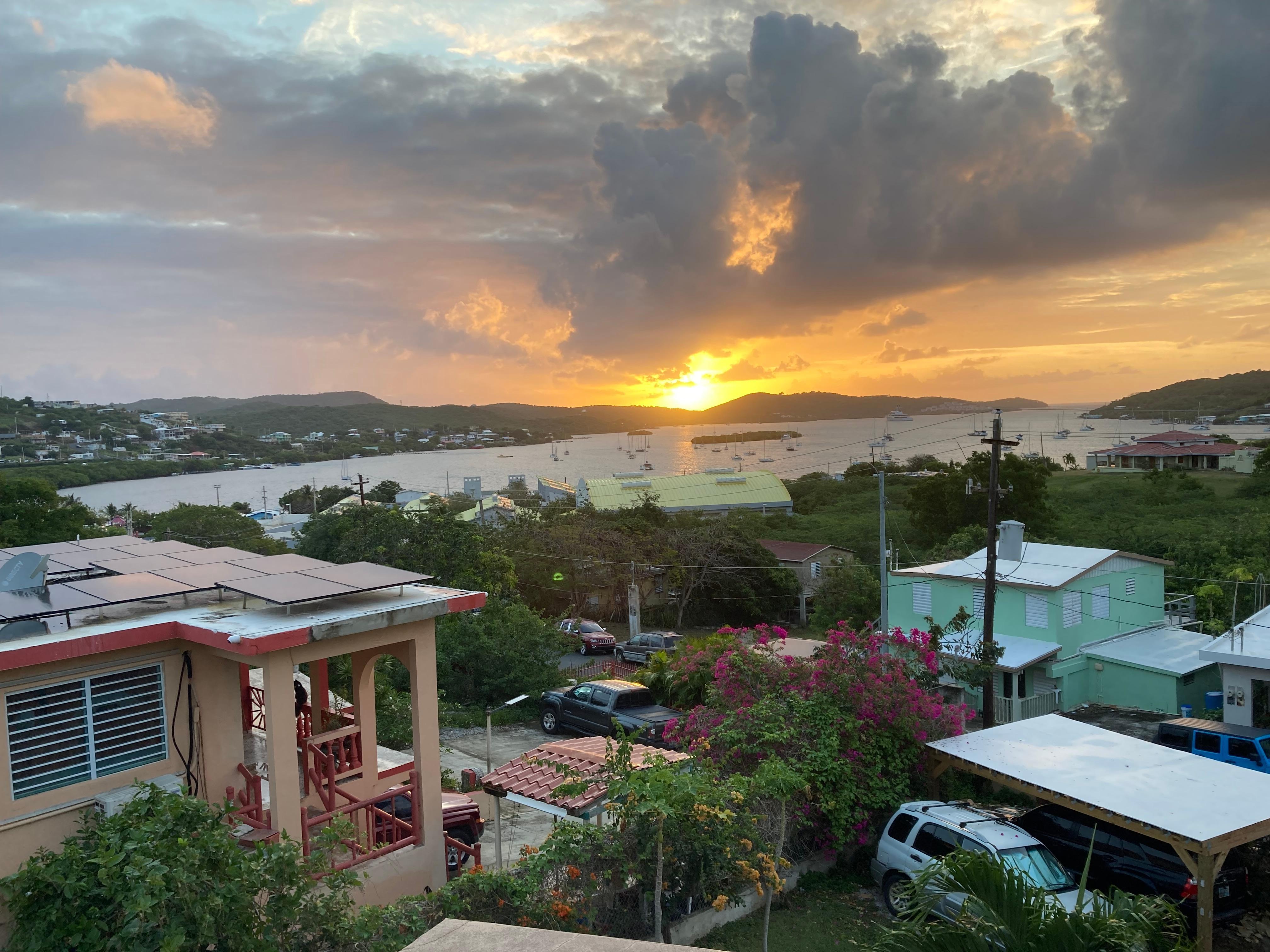 View from porch at sunrise