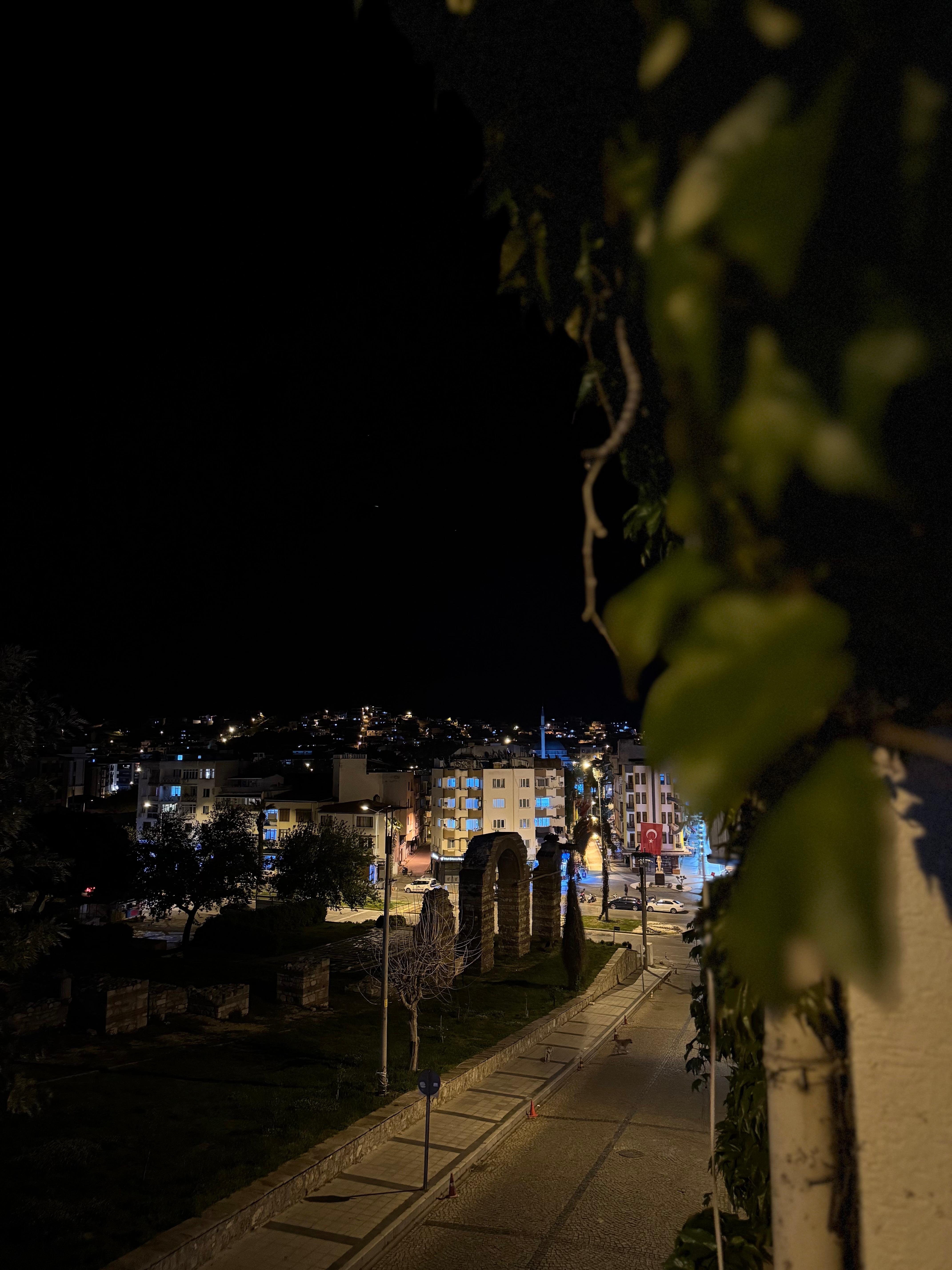 View from balcony at night