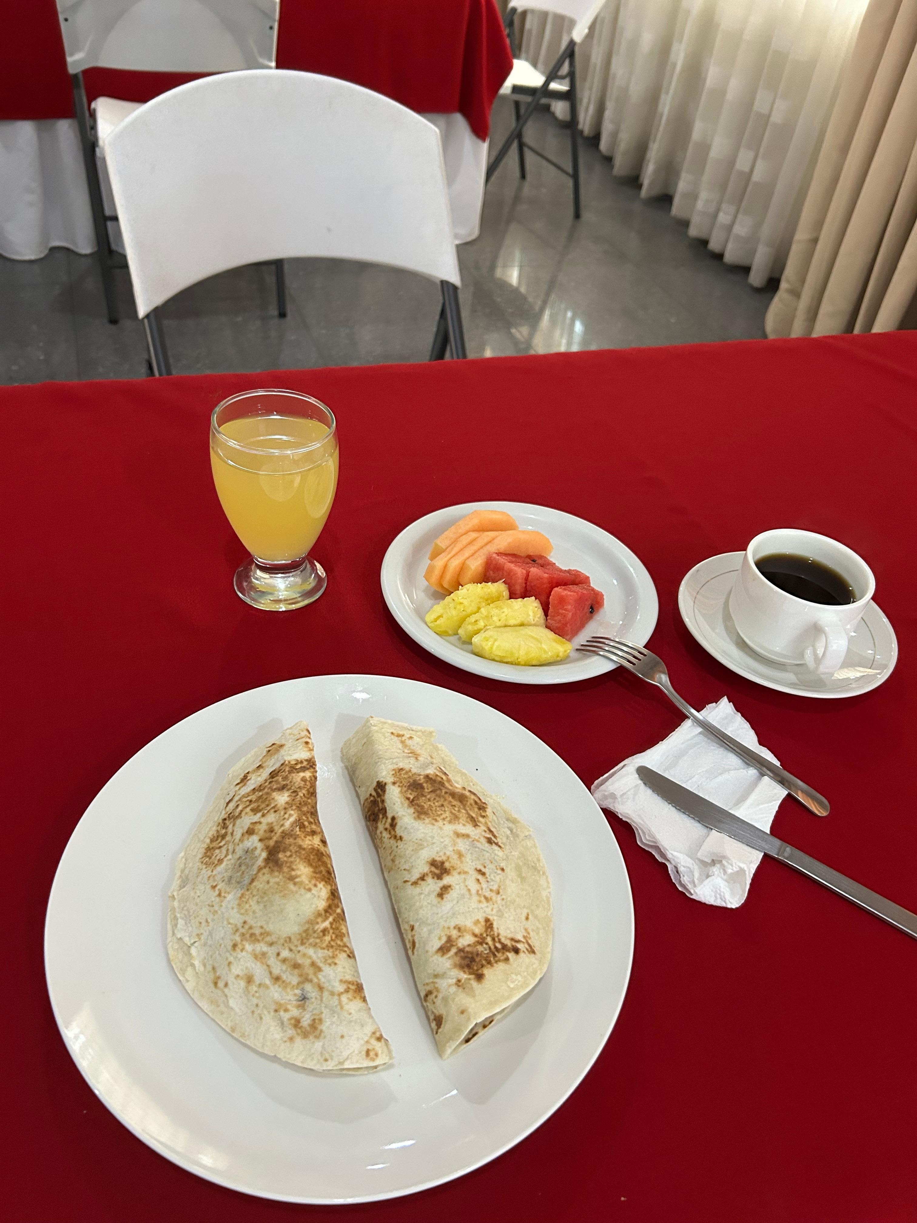 This was lunch very good too something different every day.