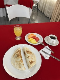 This was lunch very good too something different every day.