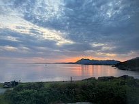 Across the street from the house