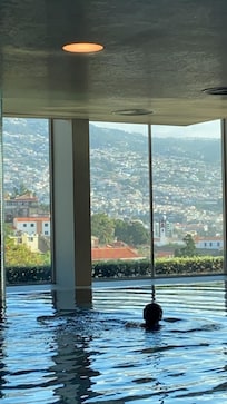Indoor spa with a view