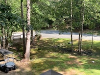 Wooded property around the cabin