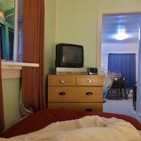 13" TV, no cable.