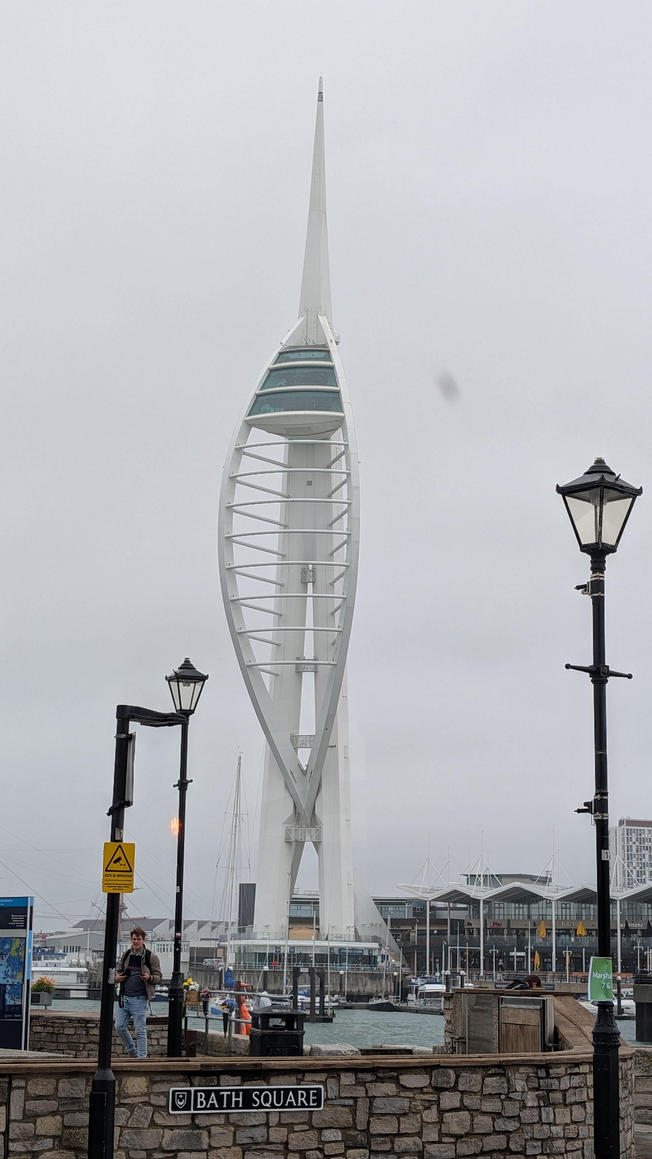 Spinnaker Tower view from window, Gunwharf 