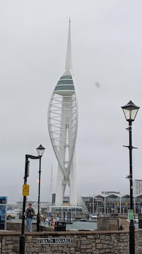 Spinnaker Tower view from window, Gunwharf