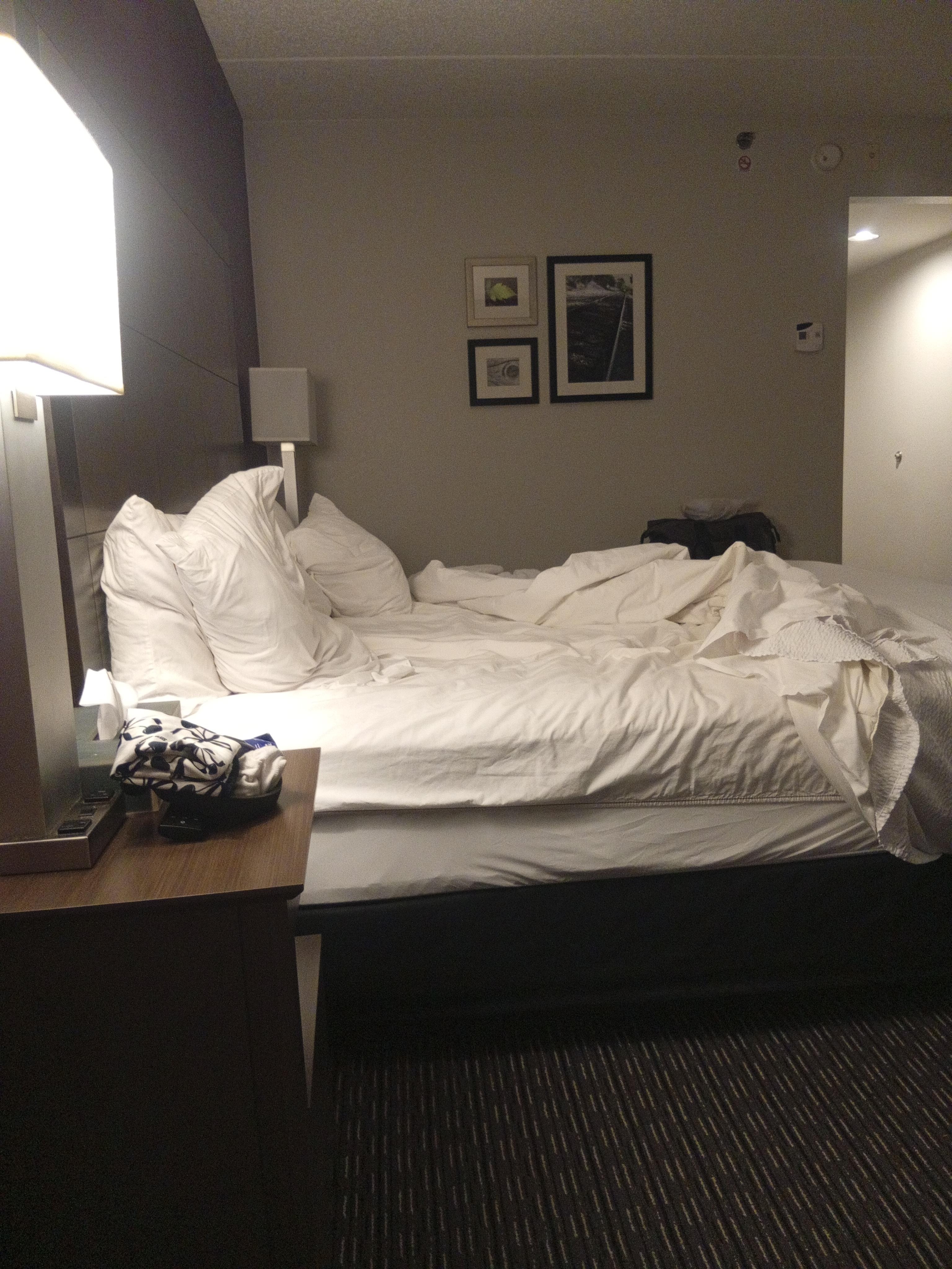 A lazy day, napping off and on.  No need to make up bed...