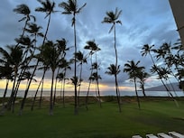 View of sunset from room.