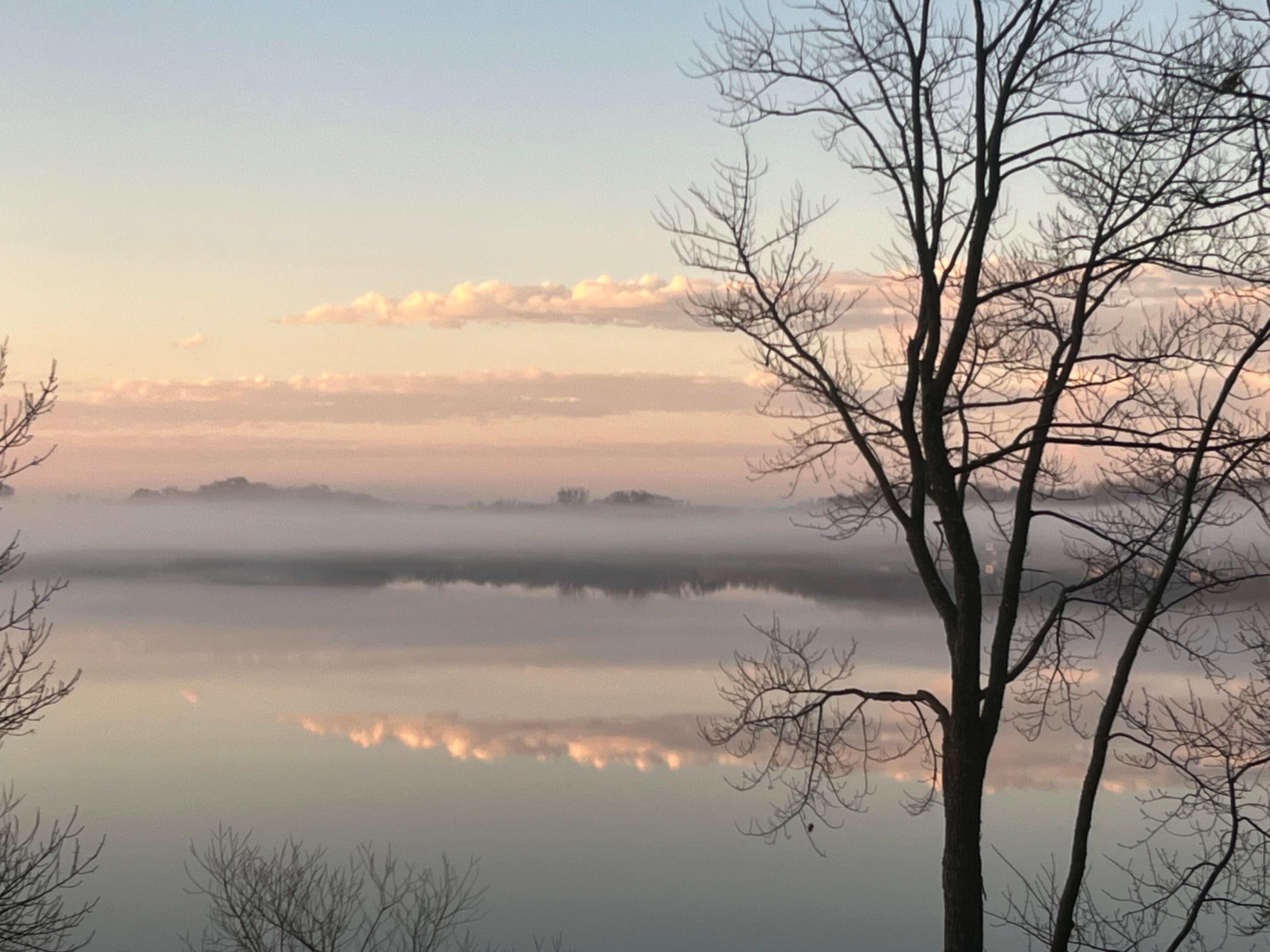 Early morning fog over the lake. Very cool!