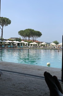 Relaxing poolside