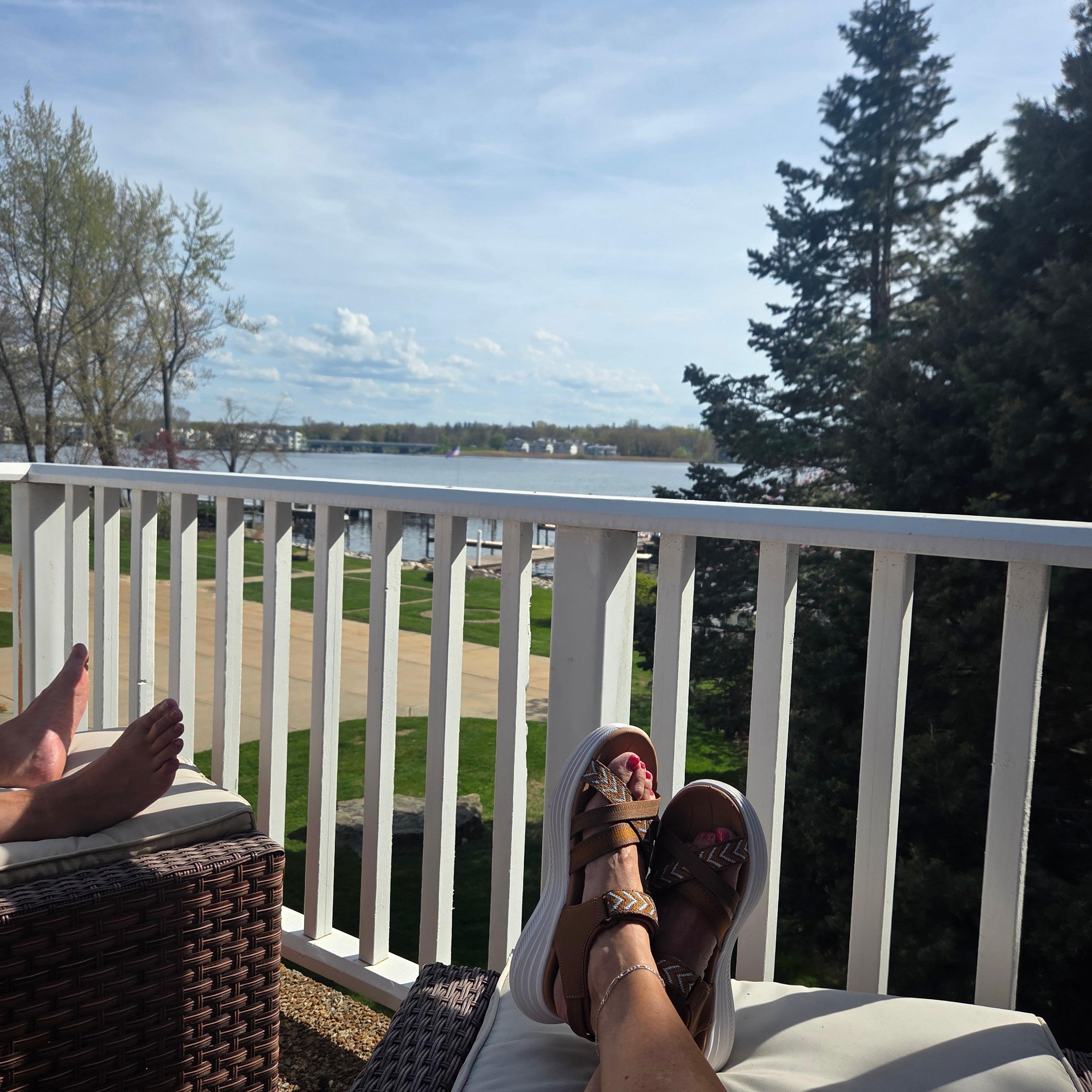 Relaxing on the deck