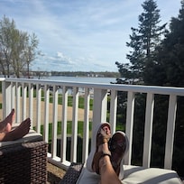 Relaxing on the deck