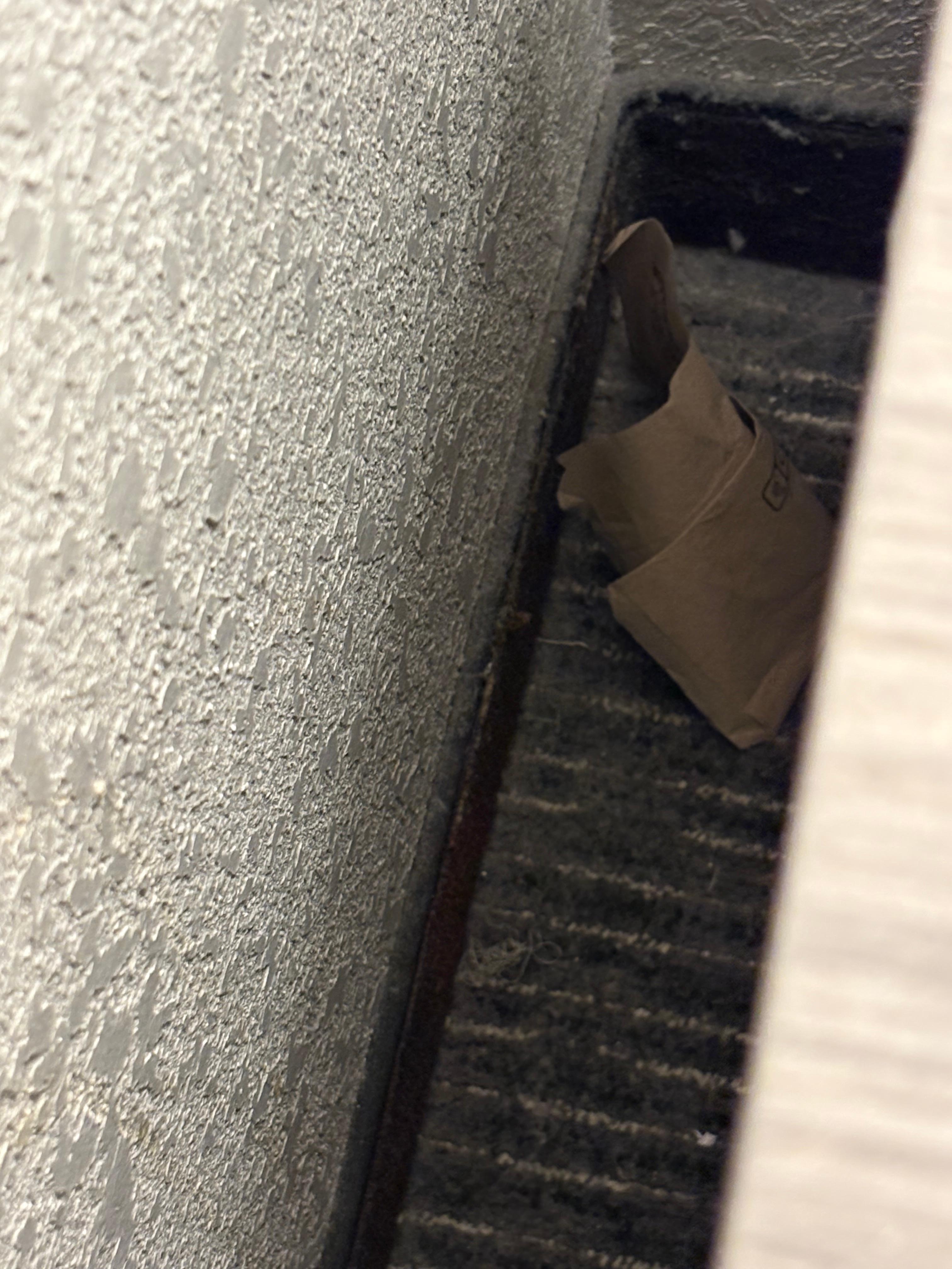 dirty and paper was on side of the night stand