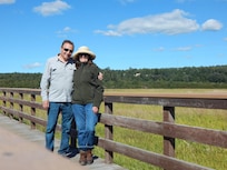 Strolling the boardwalk on Potters Marsh