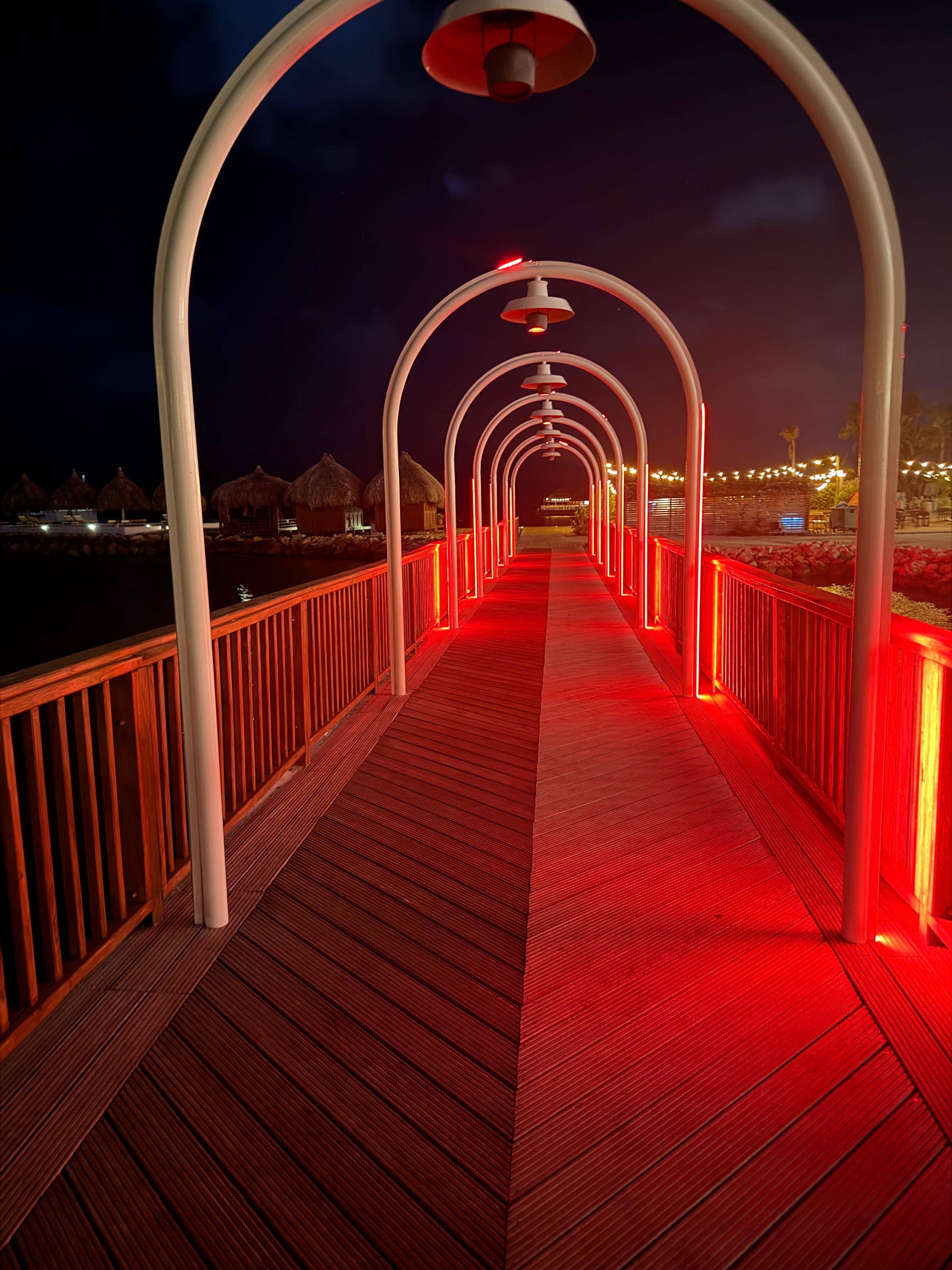 Beach bridge at hotel