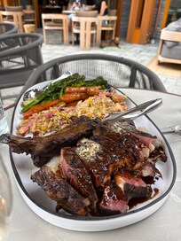 ribeye steak meal from Good Folk, at the hotel