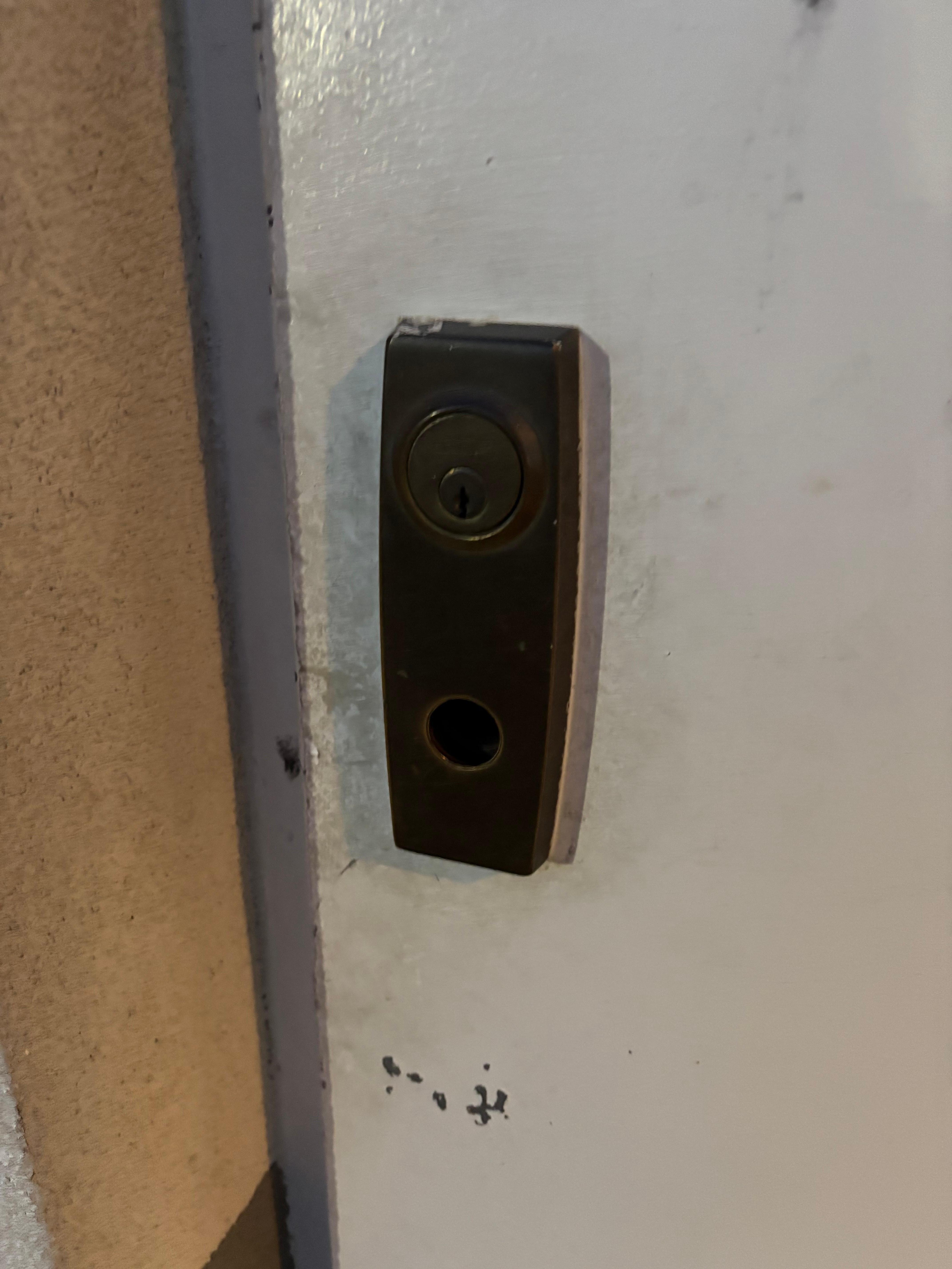 Bro key would not open this pad because it was inset into the wall and could not fit their doors broken