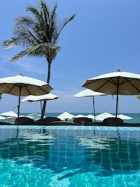 View of beach from the pool
